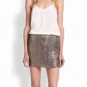 Haute Hippie Sequin Mini Skirt Silk Lined